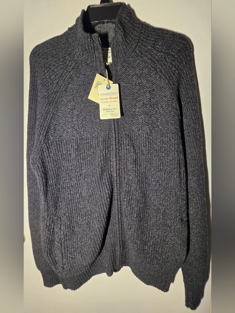 Lucky Brand Men's Zip-Up Sweater Jacket - Charcoal Gray